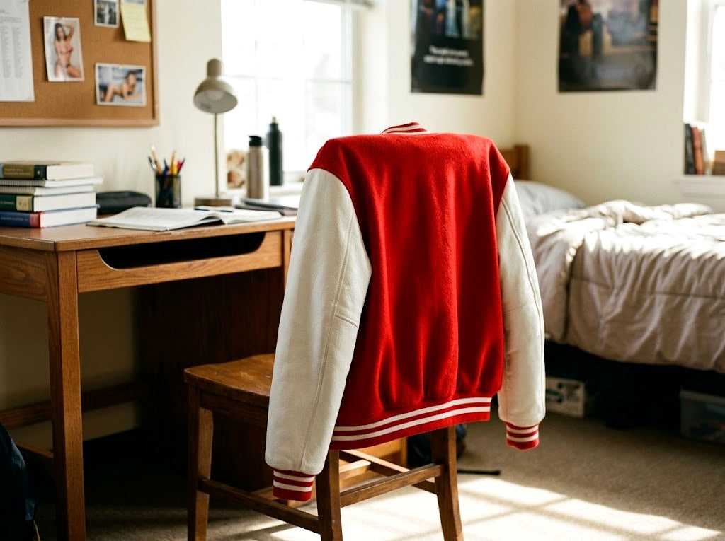Comment porter une veste universitaire rouge ? – Ma Varsity Jacket