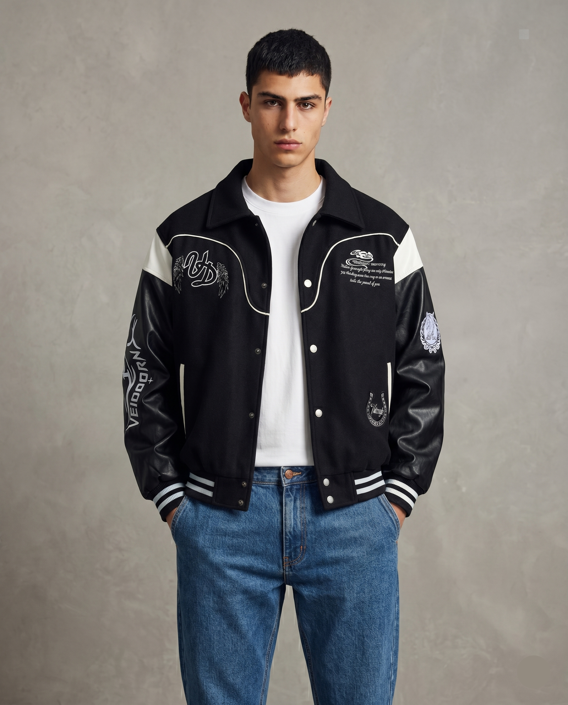 Veste Baseball Oversize Streetwear Homme | Blouson Teddy Varsity Jacket Universitaire Style US
