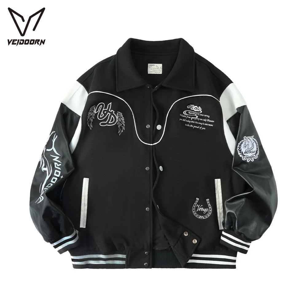 Veste Baseball Oversize Streetwear Homme | Blouson Teddy Varsity Jacket Universitaire Style US