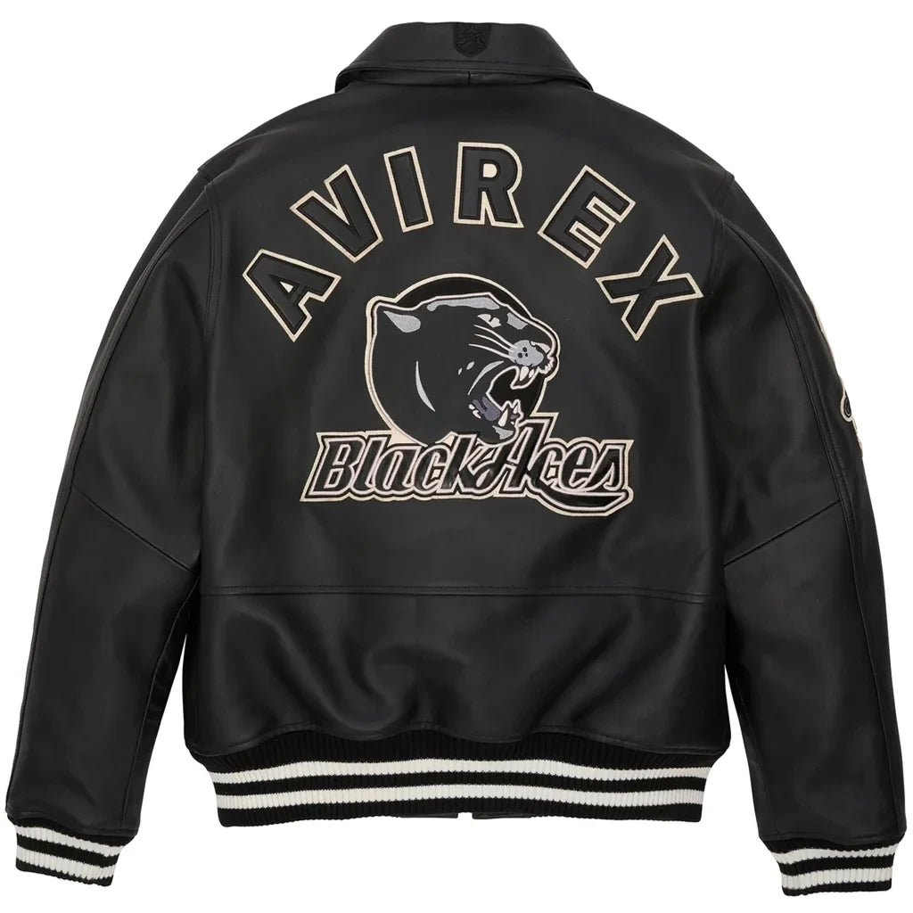 Varsity Jacket Cuir Noir - 4