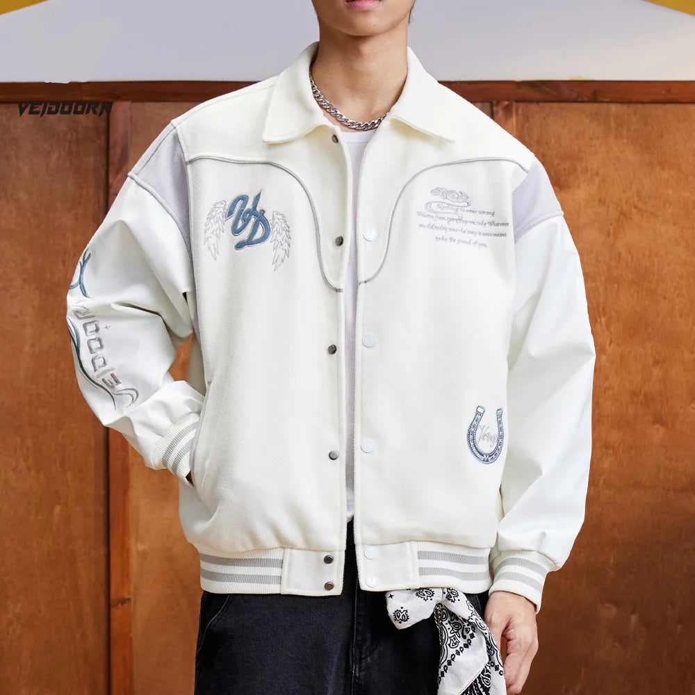 Veste Teddy Baseball Homme | Blouson Varsity Jacket Universitaire Vintage Streetwear US