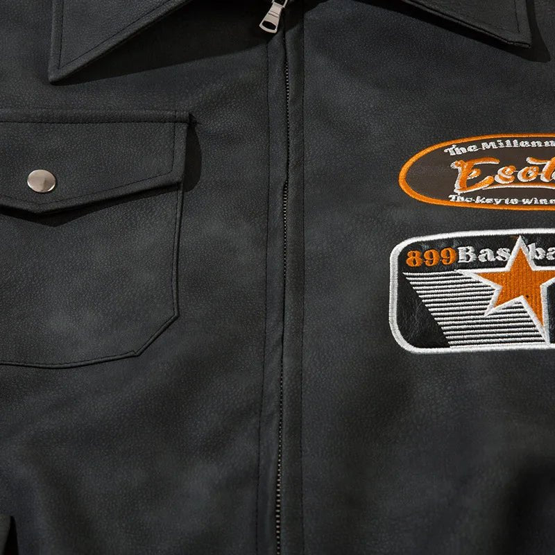 Veste American Baseball Cuir - 4