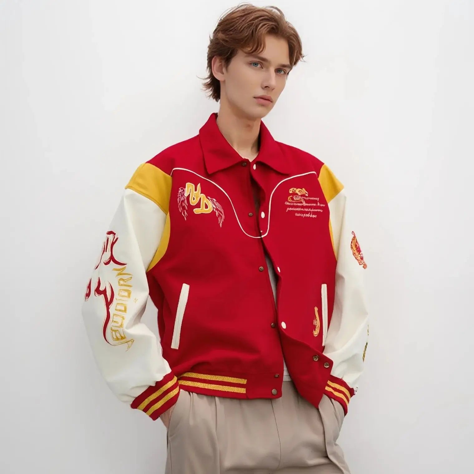 Veste Teddy Baseball Homme | Blouson Varsity Jacket Universitaire Vintage Streetwear US