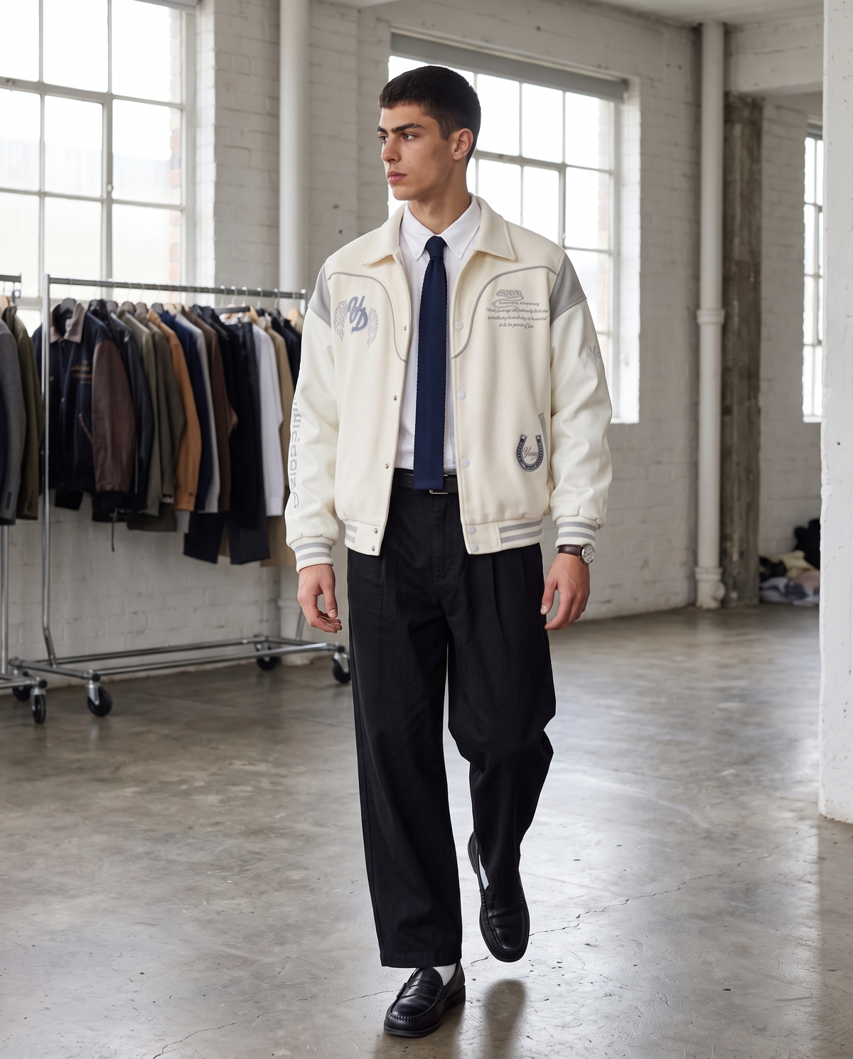 Veste Teddy Baseball Homme – look lifestyle 1