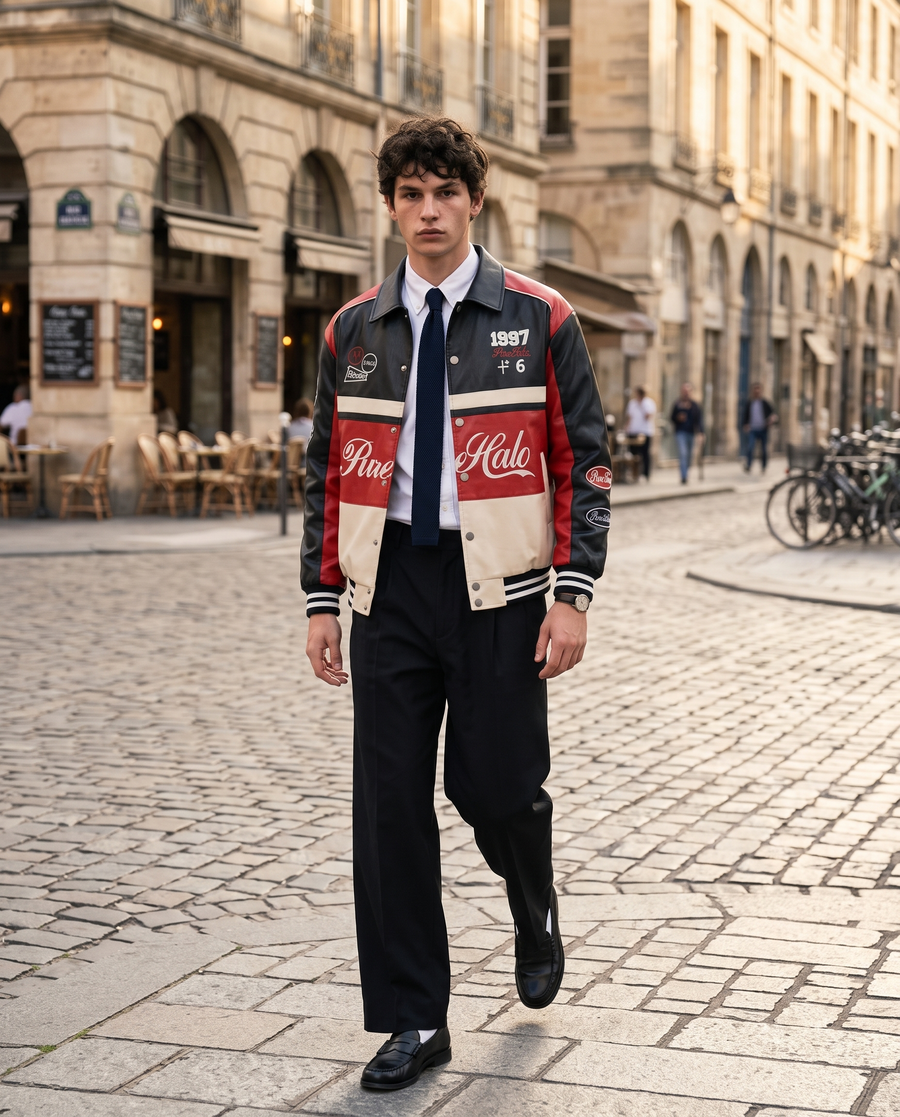 Men's Retro Racing Jacket | Vintage F1-Style Streetwear Racing Jacket