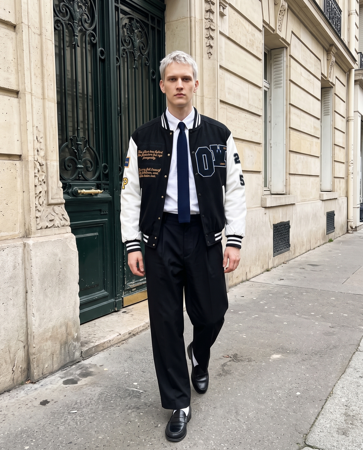 Veste Americaine Noire Homme – look lifestyle 3