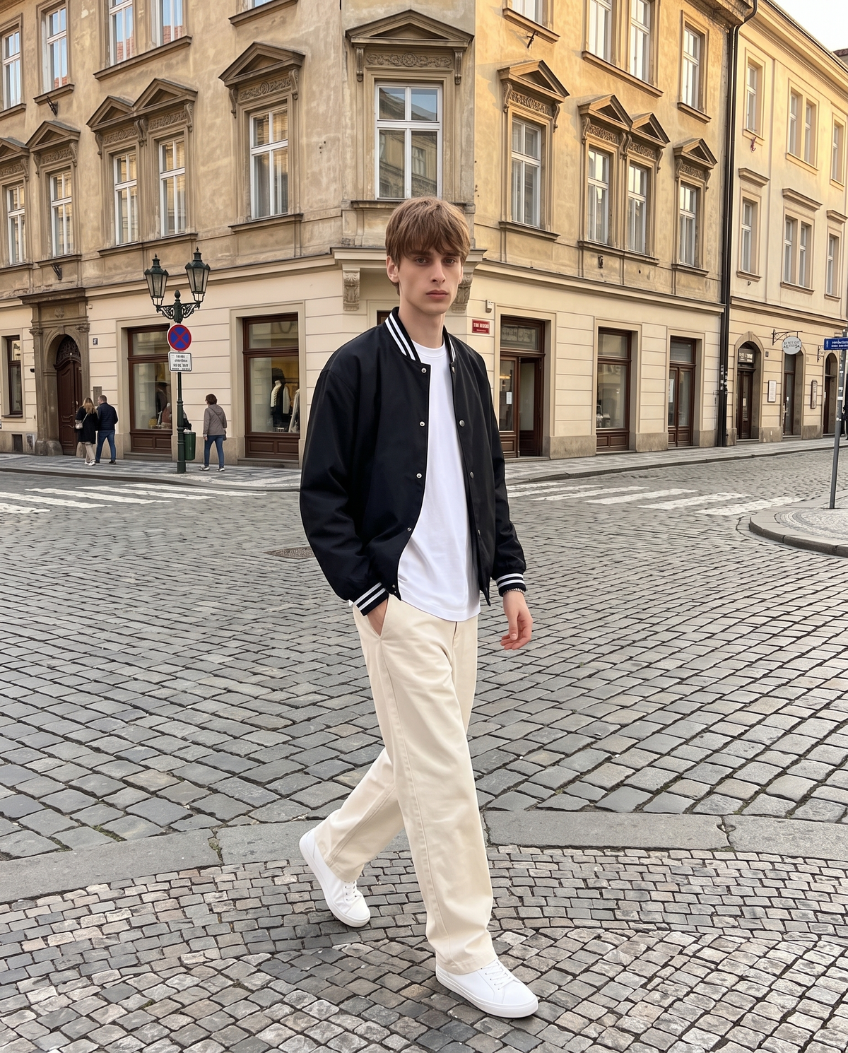 Blouson Baseball Noir Homme – look lifestyle 2