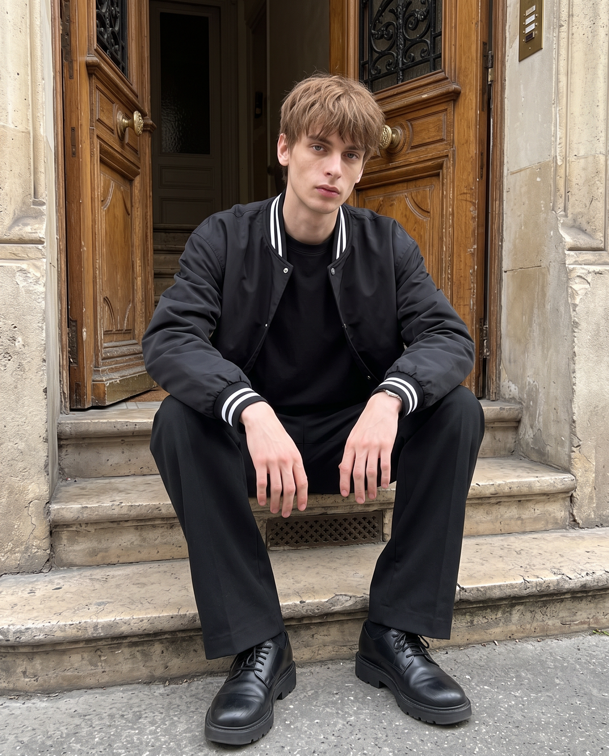 Blouson Baseball Noir Homme – look lifestyle 1