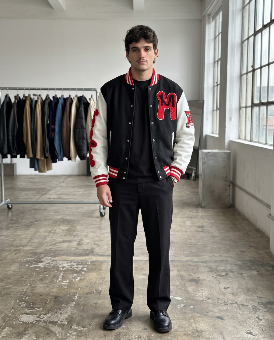Blouson Baseball Homme | Veste Teddy Letterman Varsity Universitaire Vintage