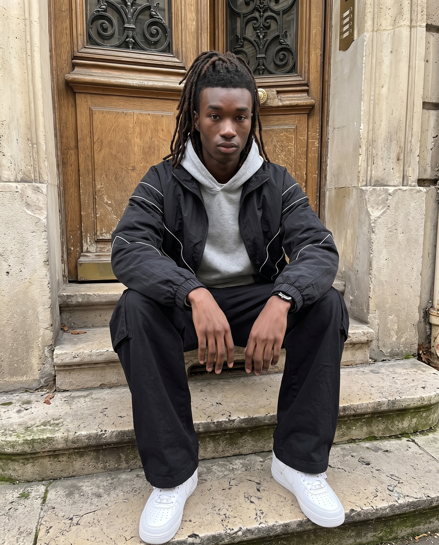 Veste Université Noir Homme | Varsity Jacket Veste Teddy Vintage Streetwear US