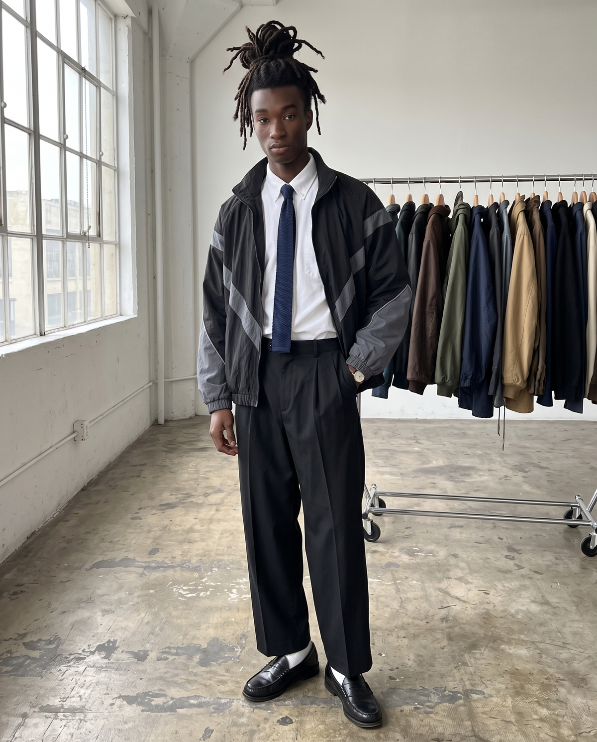 Veste Universitaire Noir Homme – look lifestyle 3