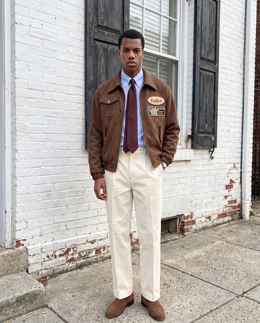 Men's American Faux Leather Baseball Jacket | College Varsity Streetwear Teddy Jacket