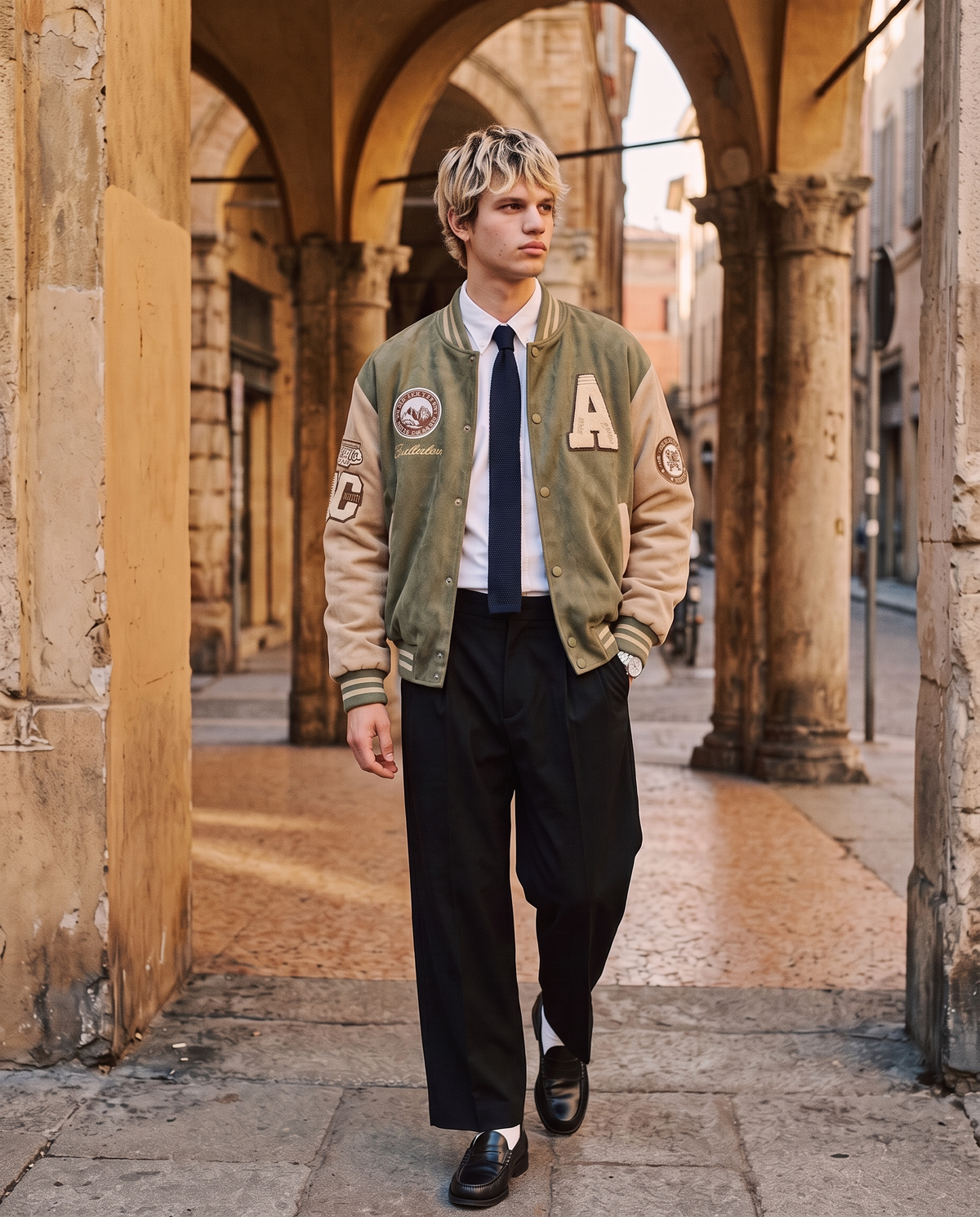 Veste Université Vintage Homme – look lifestyle 1