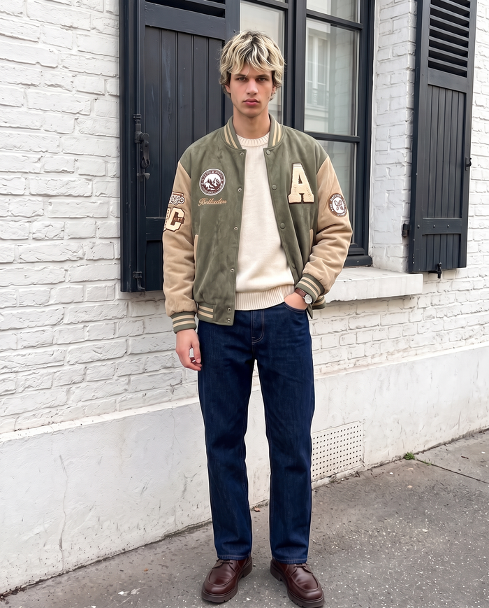 Veste Université Vintage Homme – look lifestyle 3