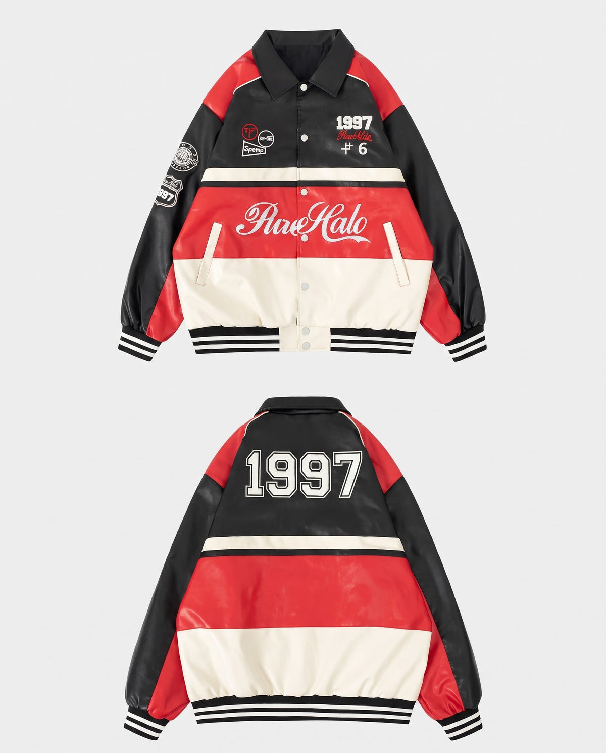 Vintage Racing Jacket rouge face et dos