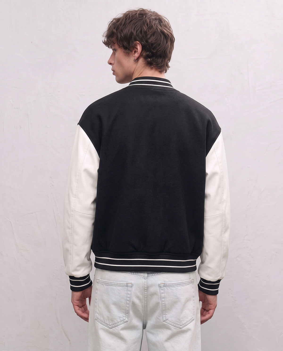 Veste baseball noire homme vue de dos