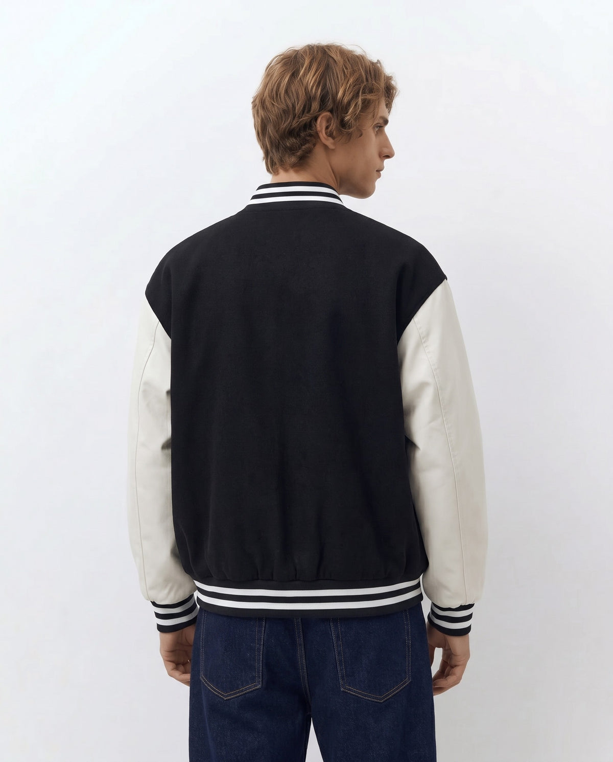 Veste de baseball homme noire vue de dos