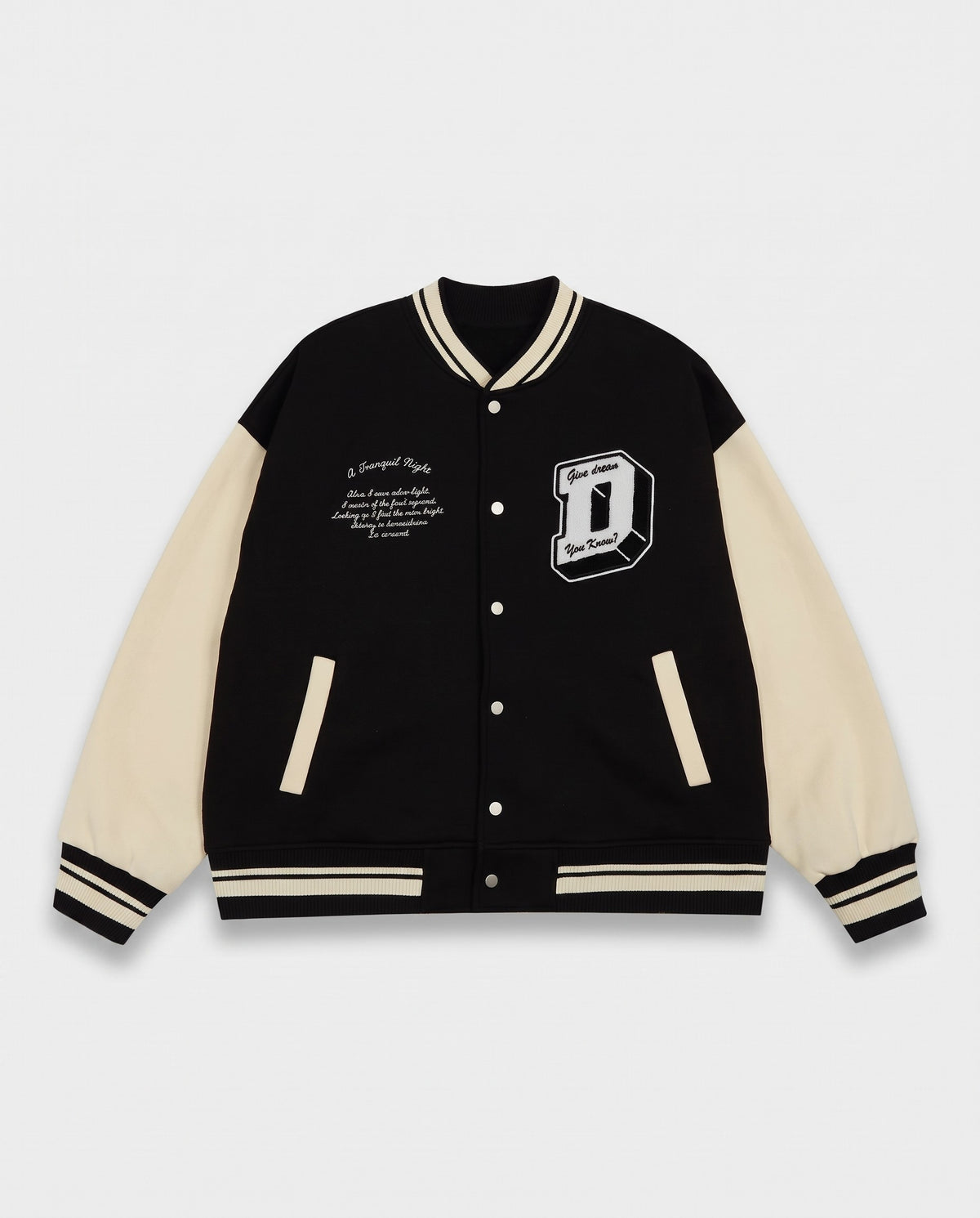 Varsity jacket noire vue de face