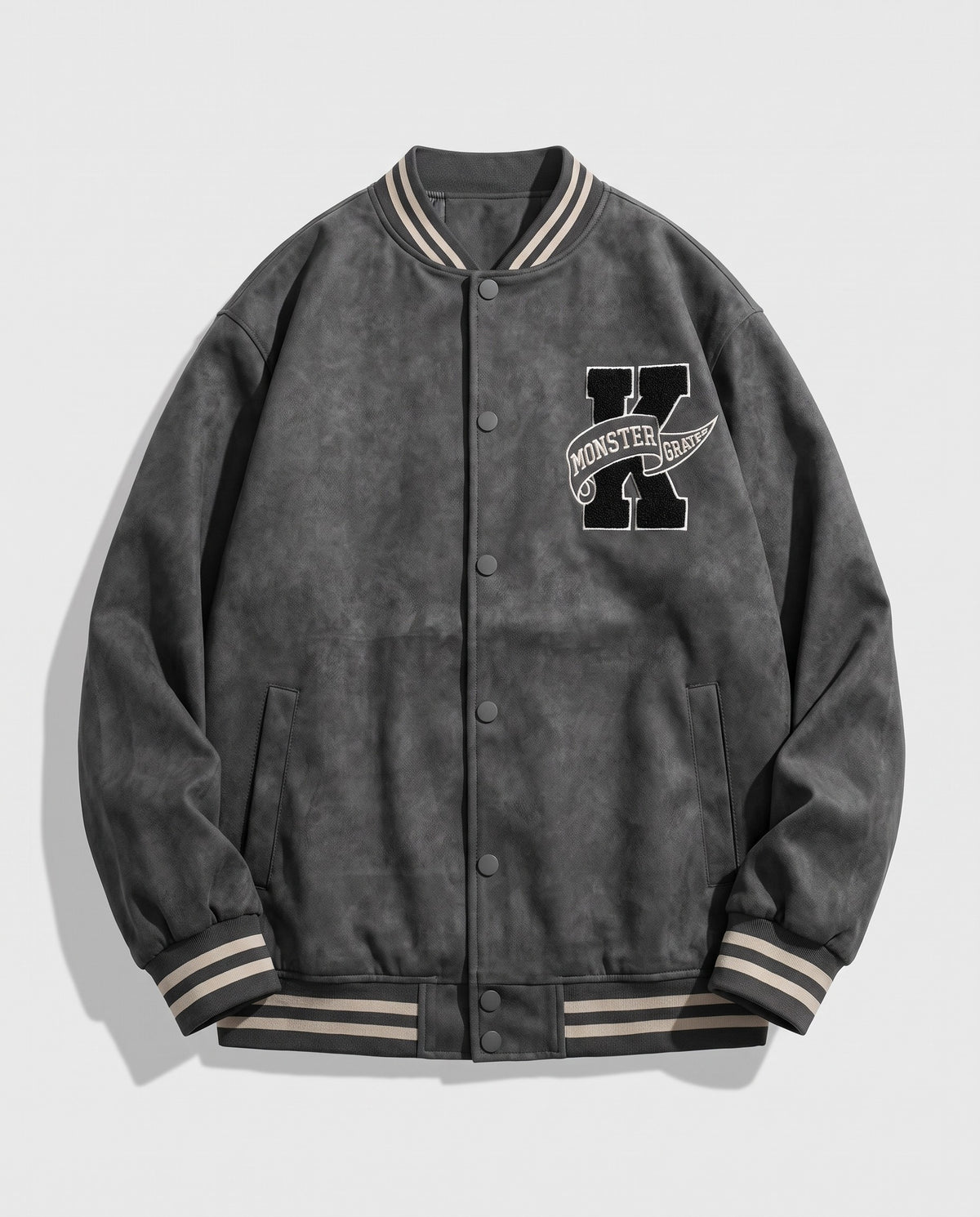 Veste universitaire grise vue de face