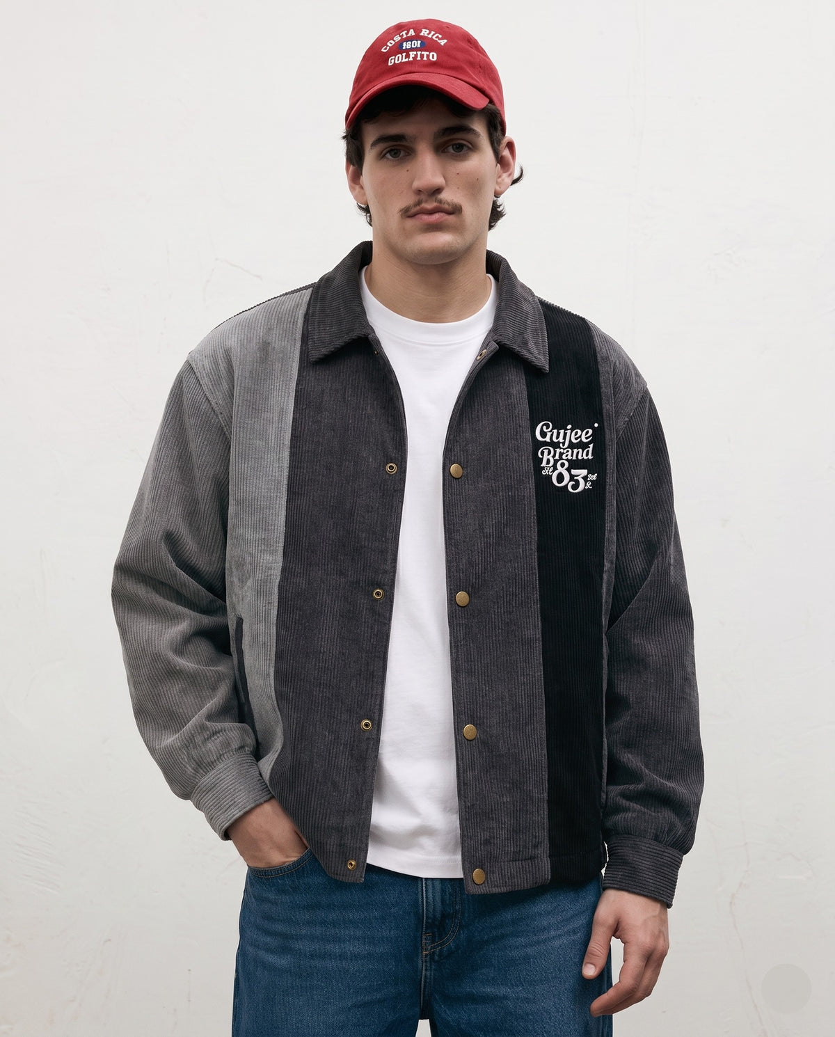 Veste vintage grise portée