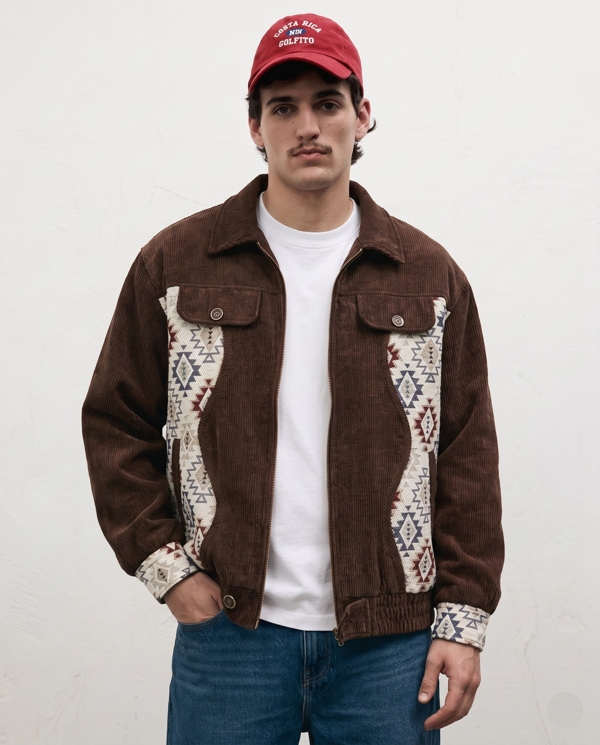 Veste vintage marron foncé portée
