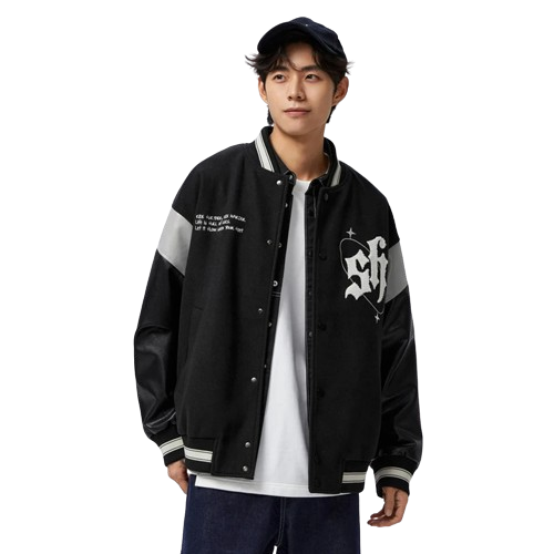 Veste Noir Baseball Homme