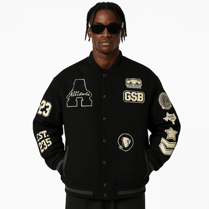 Veste Baseball Noir Homme