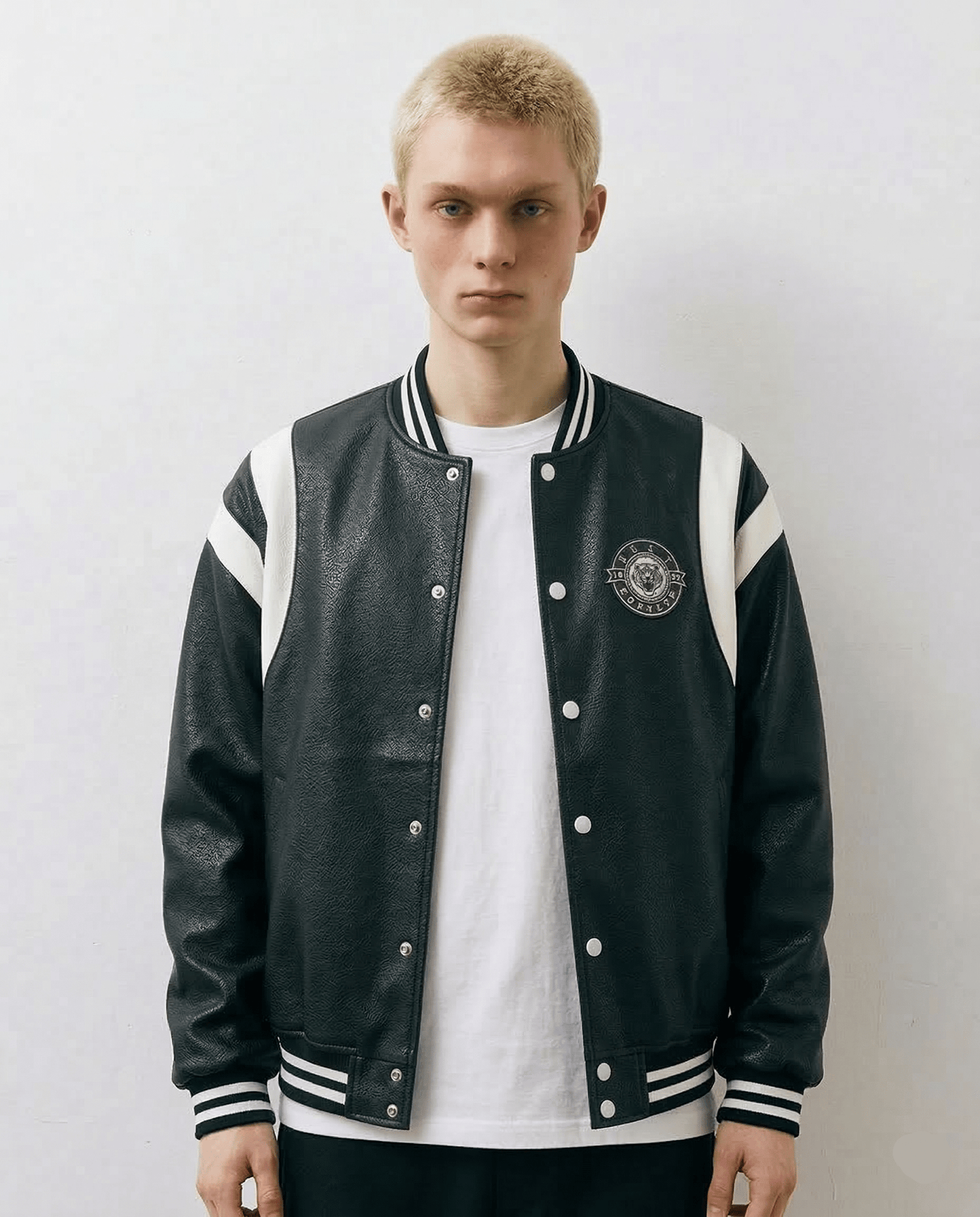 Veste Baseball En Cuir - 1