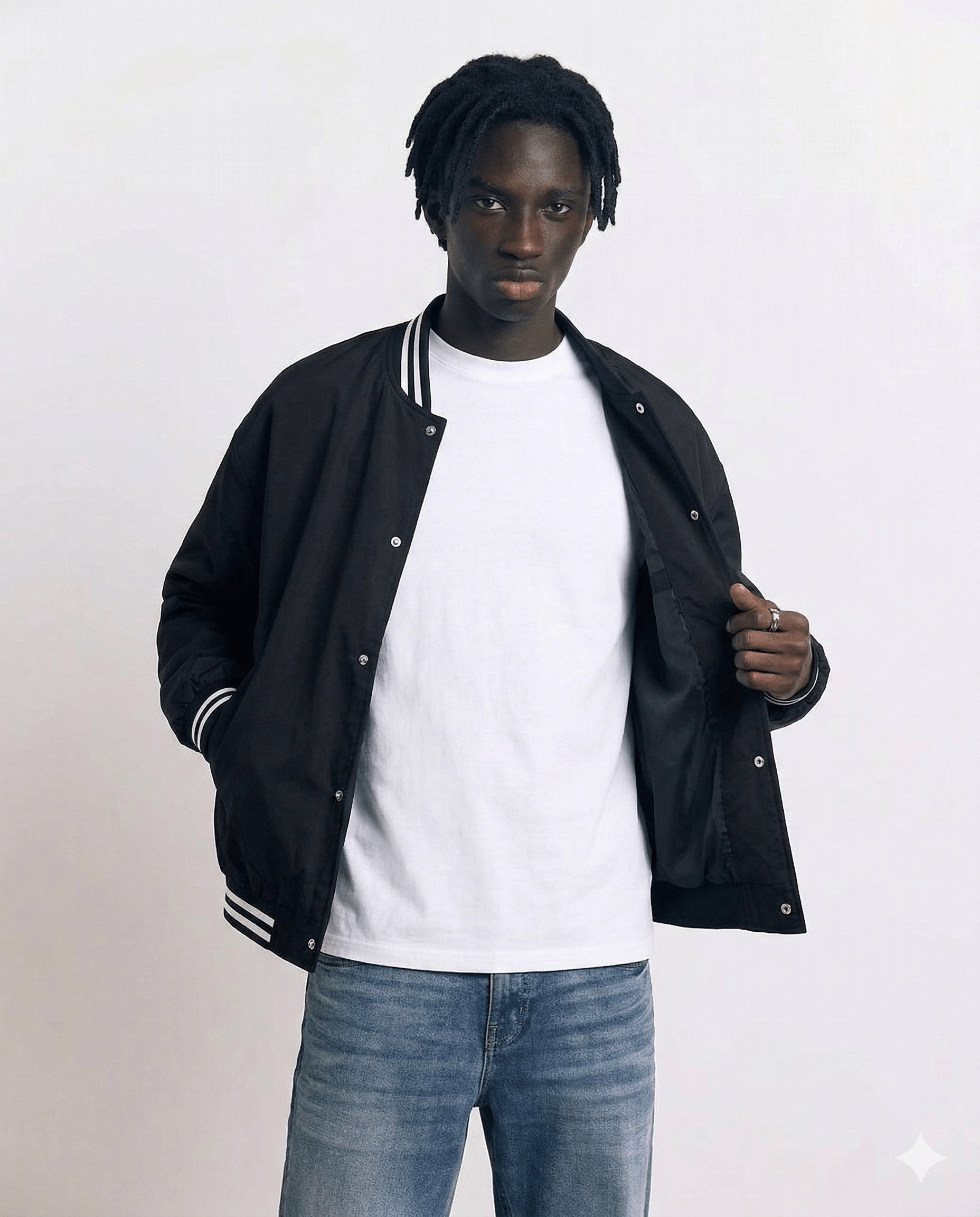 Blouson Baseball Noir Homme - 4