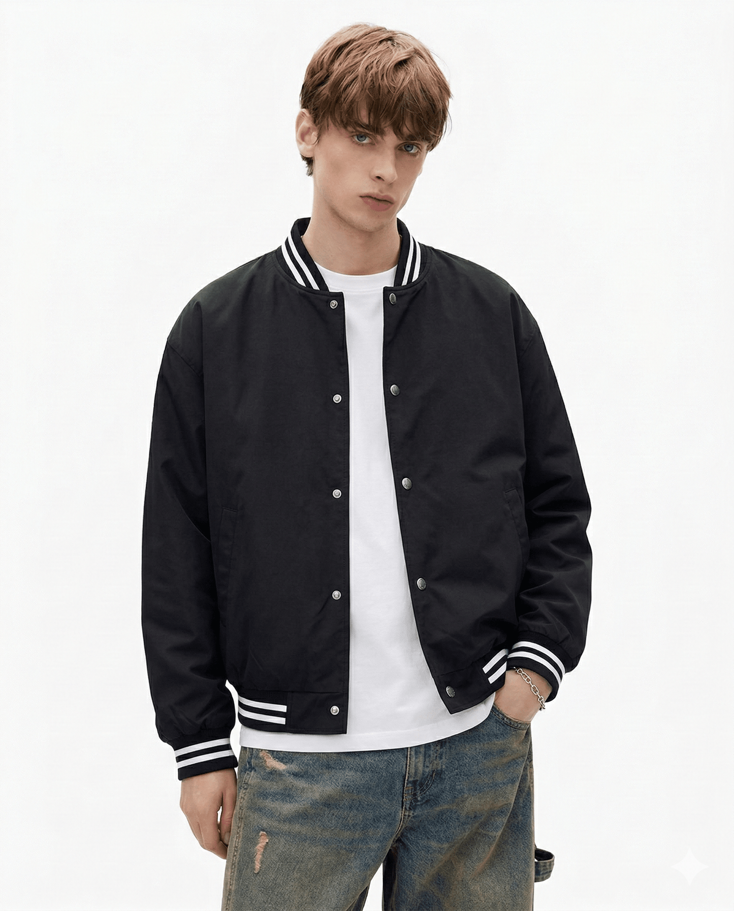 Blouson Baseball Noir Homme