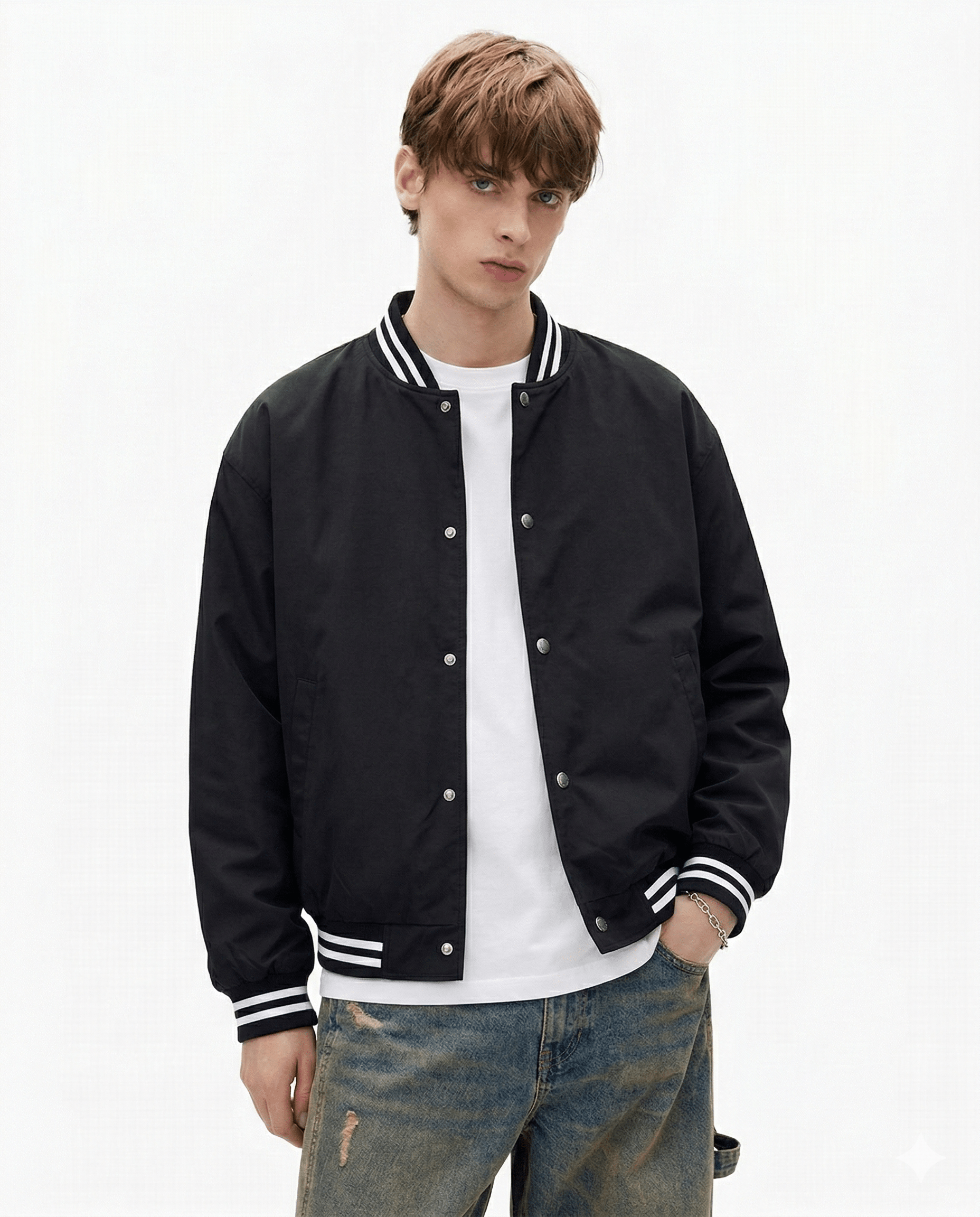 Blouson Baseball Noir Homme