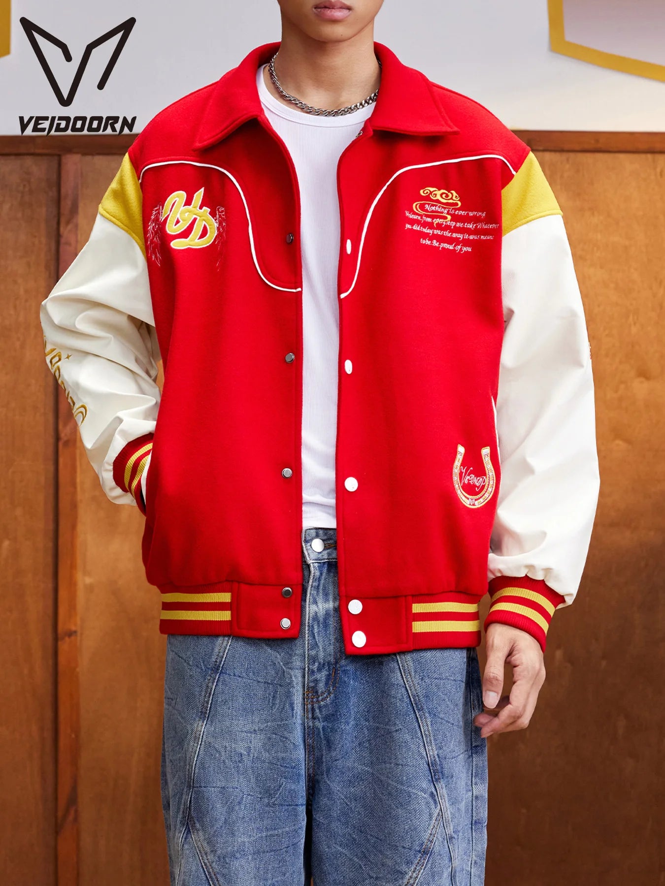 Veste Baseball Oversize Streetwear Homme | Blouson Teddy Varsity Jacket Universitaire Style US