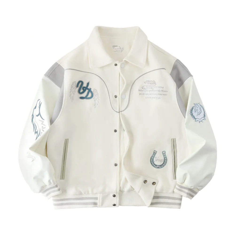 Veste Baseball Oversize Streetwear Homme | Blouson Teddy Varsity Jacket Universitaire Style US