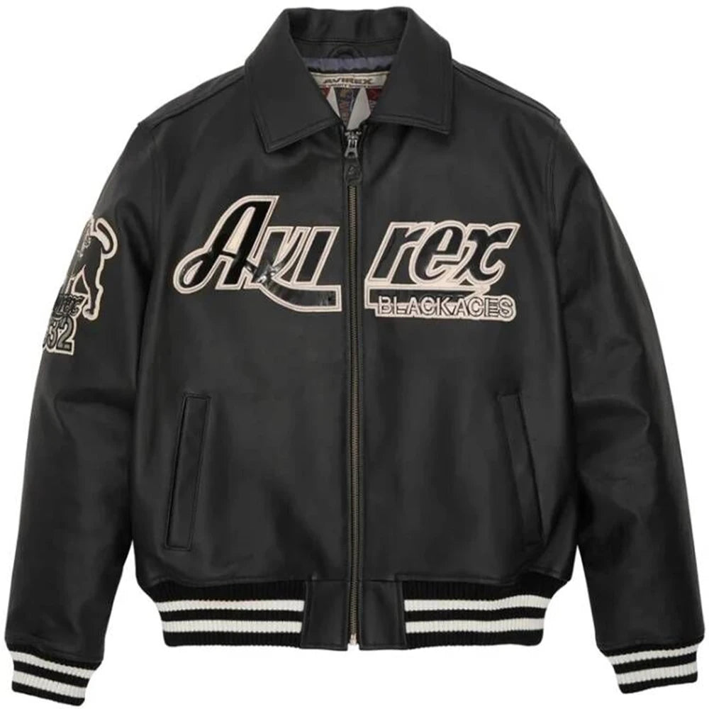 Varsity Jacket Cuir Noir - 2