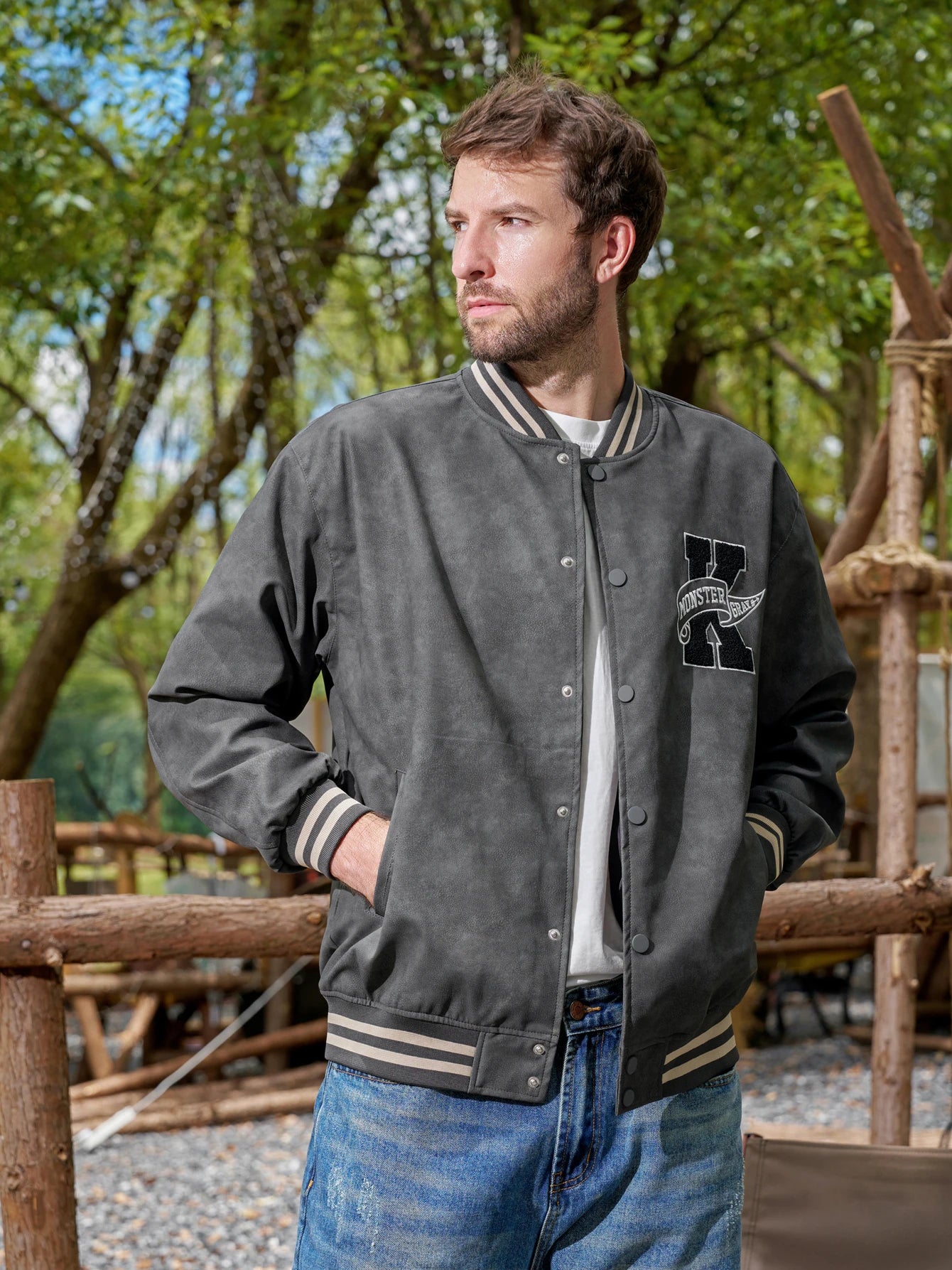 Veste Universitaire Grise - 5