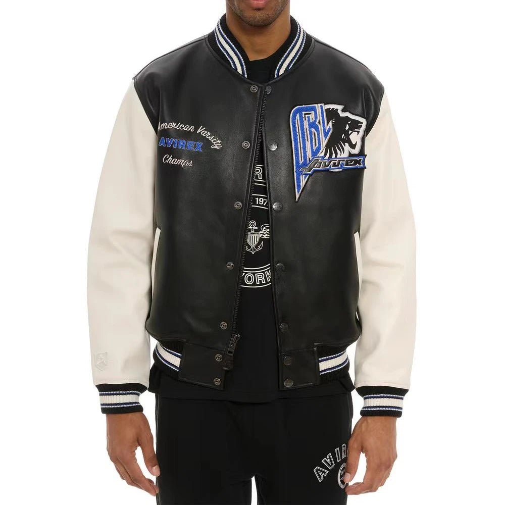 Leather Varsity Jacket - 2