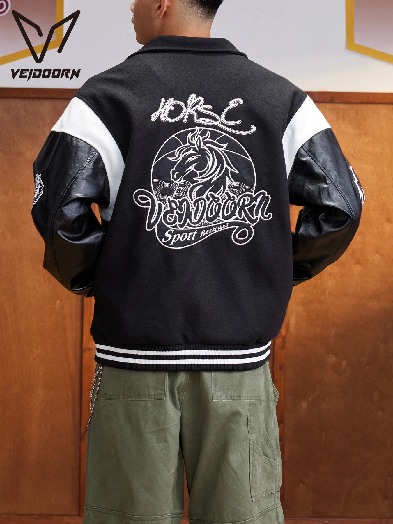 Veste Baseball Oversize Streetwear Homme | Blouson Teddy Varsity Jacket Universitaire Style US