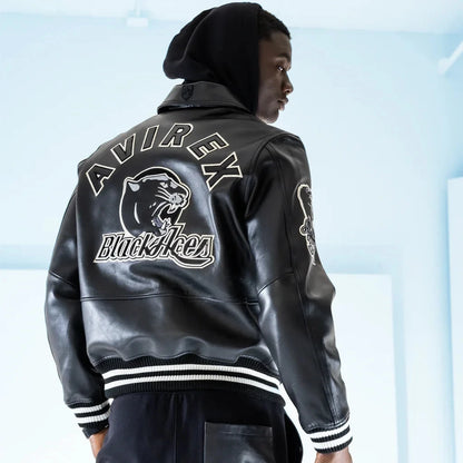 Varsity Jacket Cuir Noir