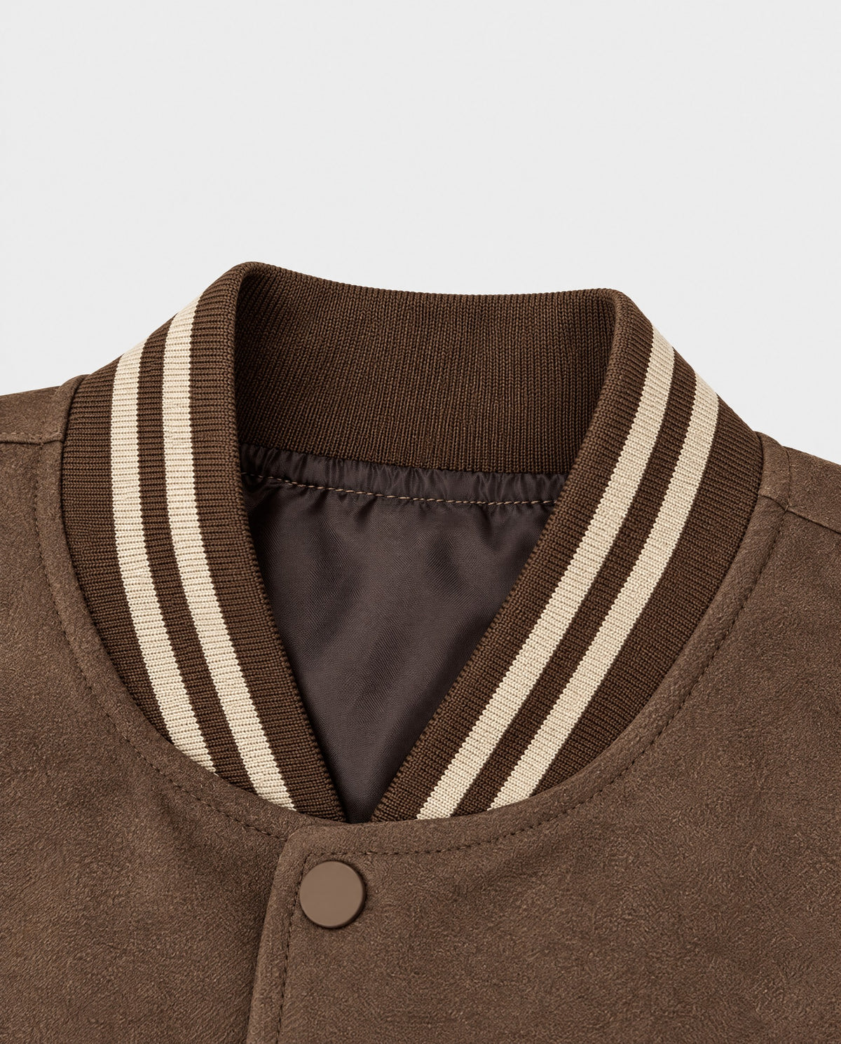 Blouson Teddy détail du col rayé