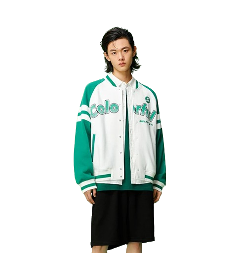 Veste Baseball Verte Homme