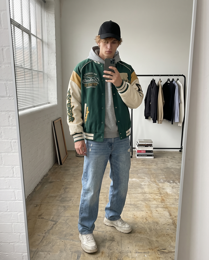 Varsity Jacket Vintage Homme – look lifestyle 3