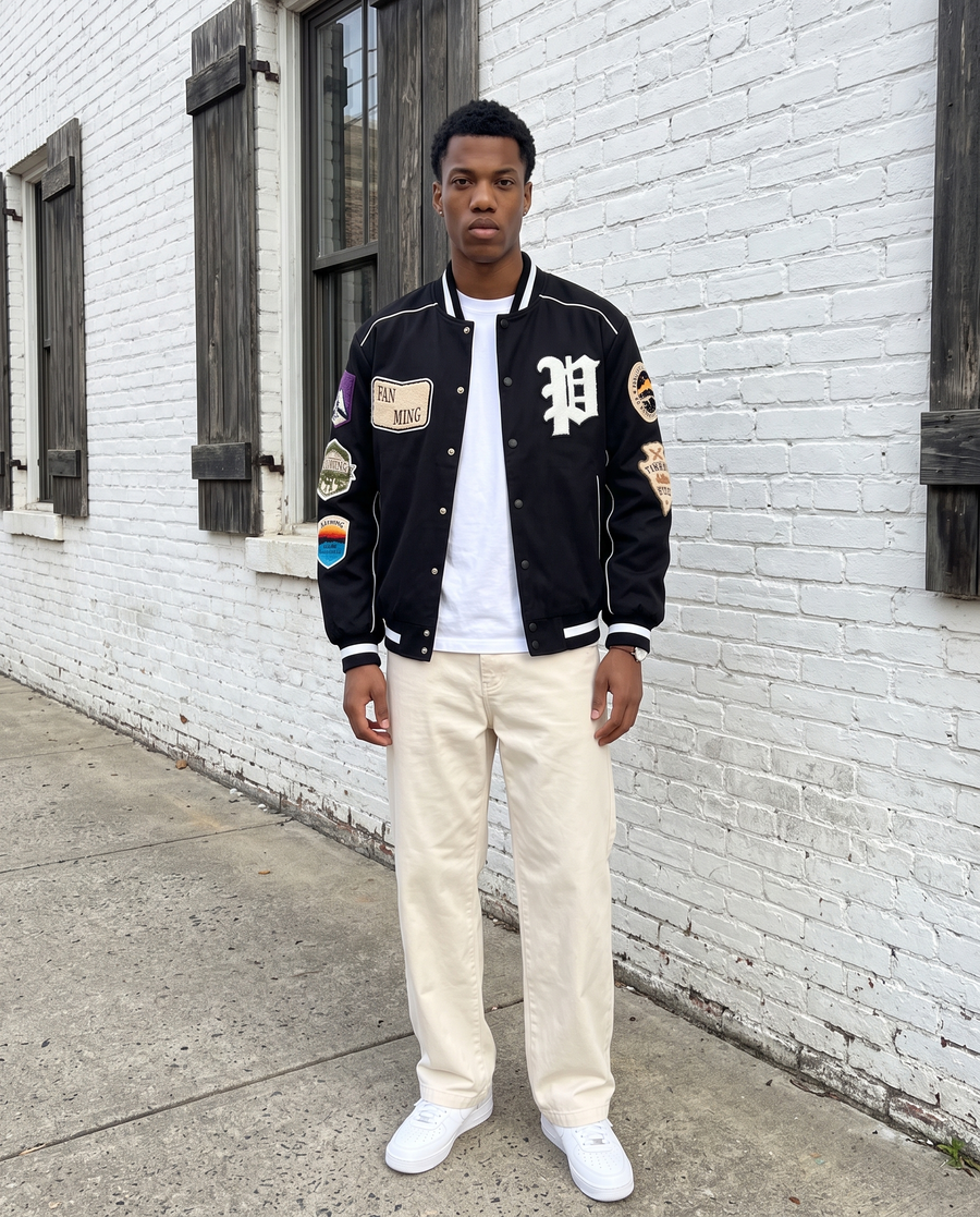 Veste Style Baseball Homme | Varsity Jacket Veste Teddy Universitaire Style US