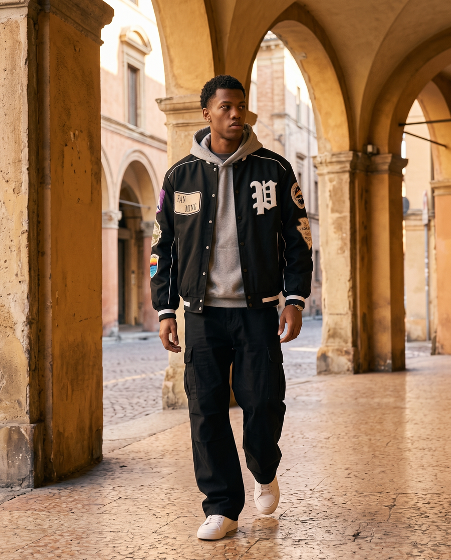 Veste Style Baseball Homme | Varsity Jacket Veste Teddy Universitaire Style US