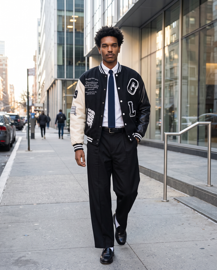 Veste Style Université Homme – look lifestyle 2