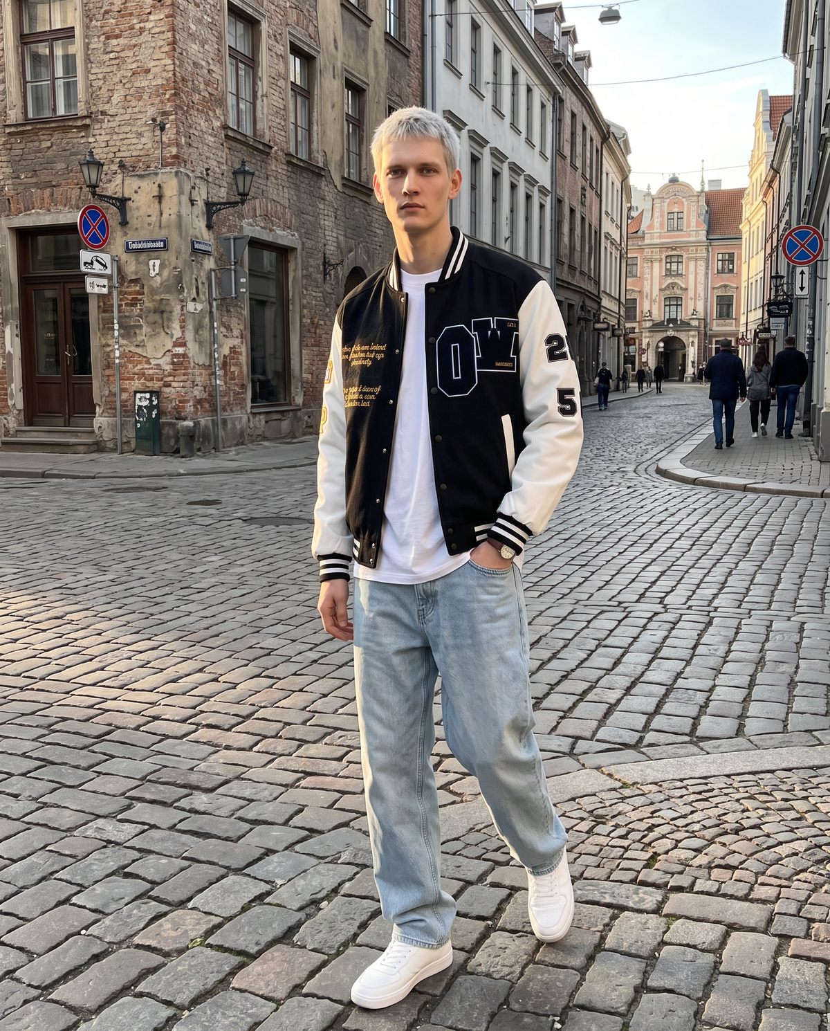 Veste Americaine Noire Homme – look lifestyle 2