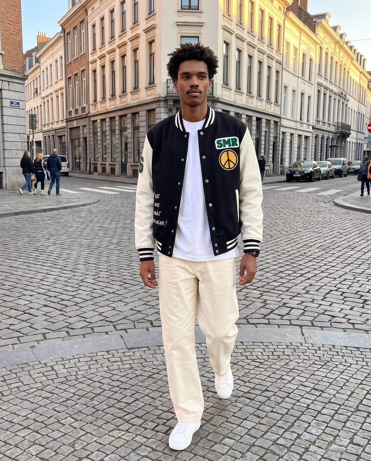 Veste Université Noir Classique Homme – look lifestyle 1