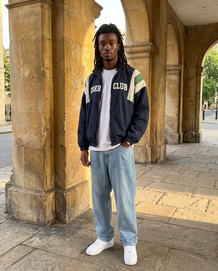 Veste Universitaire Bleu Marine Homme | Varsity Jacket Veste Teddy Vintage Streetwear US