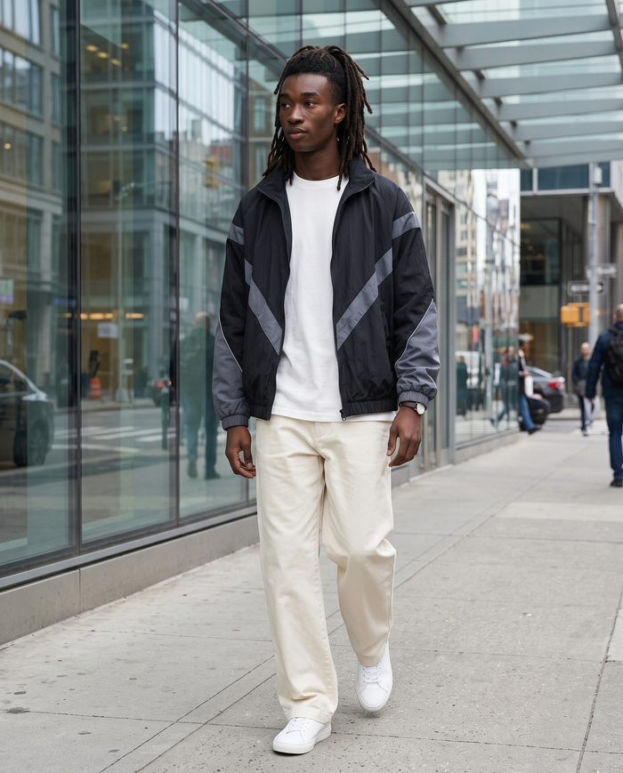 Veste Universitaire Noir Homme – look lifestyle 1