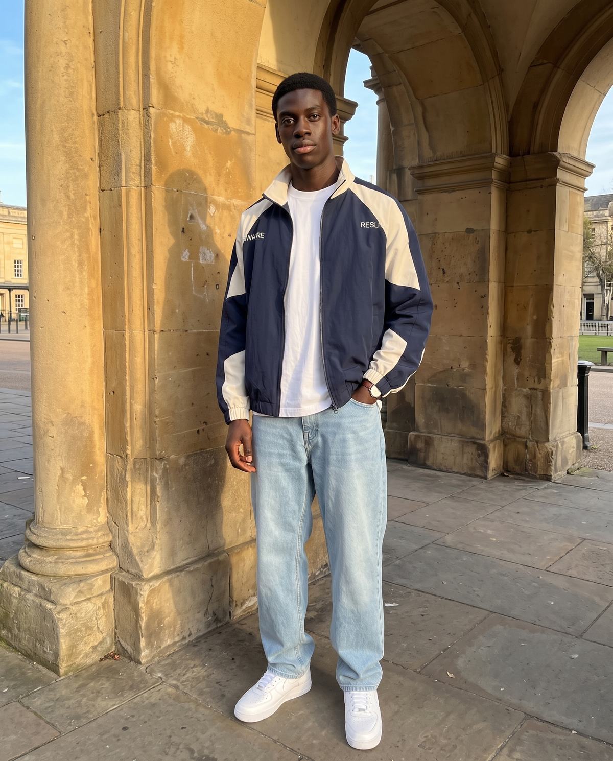 Veste Vintage Universitaire Homme – look lifestyle 3