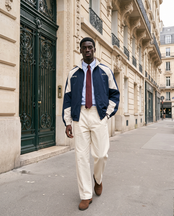 Veste Université Homme – look lifestyle 2